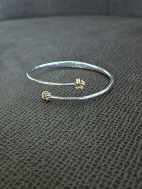 LAUREN Ralph Lauren Two✌️ Tone Knot Bypass Bangle Bracelet - NWT